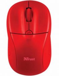 Безжична мишка TRUST Primo, Wireless, 1000-1600 DPI, Червена, 22138