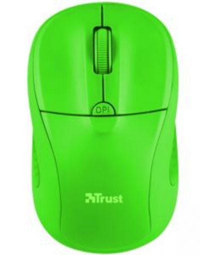 Безжична мишка TRUST Primo, Wireless, 1000-1600 DPI, Зелена, 21922