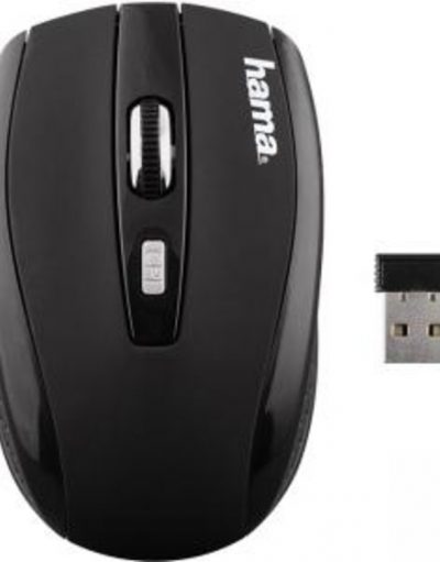 Безжична оптична мишка AM-7.801 USB, 5-бутoна, Чернa, HAMA-134927