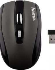 Безжична оптична мишка AM-7.801 USB, 5 бутона, черно/ сива, HAMA-134930