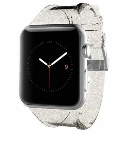 CaseMate Sheer Glam Strap - еластична каишка за Apple Watch 38mm (прозрачен-златист)