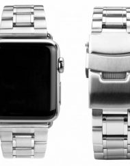 Caseual Steel Band - стоманена каишка с полирани елементи за Apple Watch 38мм (сребрист)