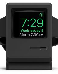 Elago W3 Watch Stand - силиконова винтидж поставка в стила на стар Apple монитор за Apple Watch (черна)