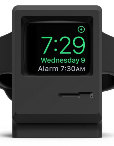 Elago W3 Watch Stand - силиконова винтидж поставка в стила на стар Apple монитор за Apple Watch (черна)