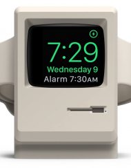 Elago W3 Watch Stand - силиконова винтидж поставка в стила на стар Apple монитор за Apple Watch (бяла)