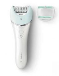 Епилатор за краката, тялото и лицето Philips Satinelle Advanced wet & dry, Безкабелен и акумулаторен, S-образна форма на дръжката BRE610/00