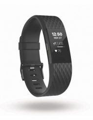Fitbit Charge 2  Black Gunmetal  Large Size - гривна с дисплей за следене на дневната и нощна активност на организма за iOS и Android (тъмносив)