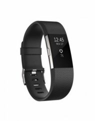Fitbit Charge 2 Black Silver  Large Size - гривна с дисплей за следене на дневната и нощна активност на организма за iOS и Android (черен)