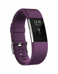 Fitbit Charge 2 Plum Silver - Small Size - гривна с дисплей за следене на дневната и нощна активност на организма за iOS и Android (лилав)