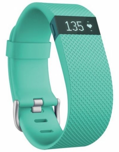 Fitbit Charge HR Large Size - гривна с дисплей за следене на дневната и нощна активност на организма за iOS и Android (светлосин)