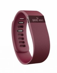 Fitbit Charge Large Size - гривна с дисплей за следене на дневната и нощна активност на организма за iOS и Android (бордо)