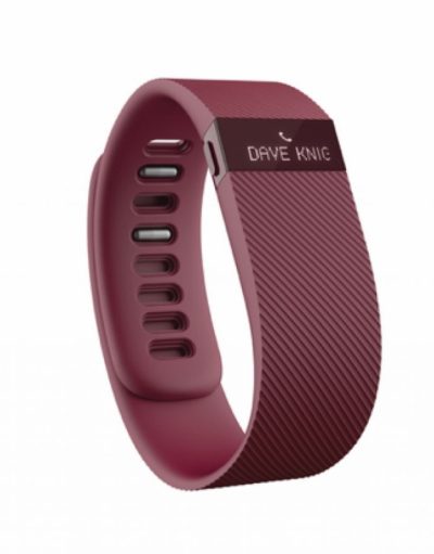 Fitbit Charge Large Size - гривна с дисплей за следене на дневната и нощна активност на организма за iOS и Android (бордо)