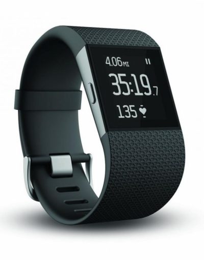 Fitbit Surge Large Size - умен часовник с известия и следене на дневната и нощна активност на организма за iOS и Android (черен)