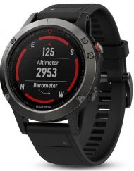 Garmin Fenix 5 - Мултиспорт GPS спортен часовник (сив с черна каишка)