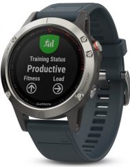 Garmin Fenix 5 - Мултиспорт GPS спортен часовник (сребрист с гранитно синя каишка)