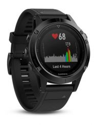 Garmin Fenix 5 Sapphire - Мултиспорт GPS спортен часовник със сапфирена леща (черен с черна каишка)