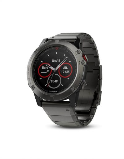 Garmin Fenix 5 Sapphire - Мултиспорт GPS спортен часовник със сапфирена леща (сив с метална каишка)