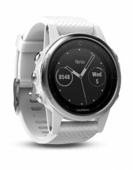 Garmin Fenix 5S - Мултиспорт GPS спортен часовник (сребрист с бяла каишка)
