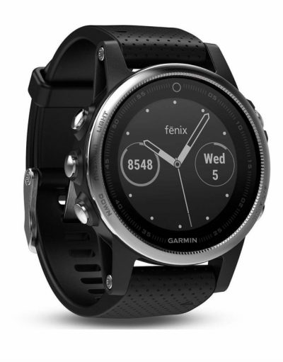 Garmin Fenix 5S - Мултиспорт GPS спортен часовник (сребрист с черна каишка)