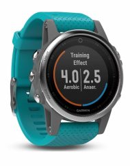 Garmin Fenix 5S - Мултиспорт GPS спортен часовник (сребрист с тюркоазена каишка)