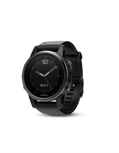 Garmin Fenix 5S Sapphire - Мултиспорт GPS спортен часовник със сапфирена леща (сив с черна каишка)