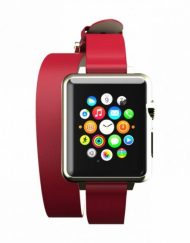 Incipio Reese Double Wrap Watch Band - класическа кожена каишка за Apple Watch 38мм (червен)