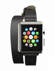 Incipio Reese Double Wrap Watch Band - класическа кожена каишка за Apple Watch 38мм (черен)
