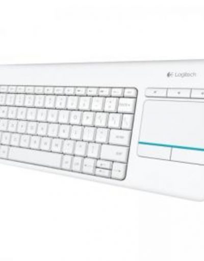 Клавиатура Logitech, Wireless Touch Keyboard K400 Plus, Бяла, 920-007146
