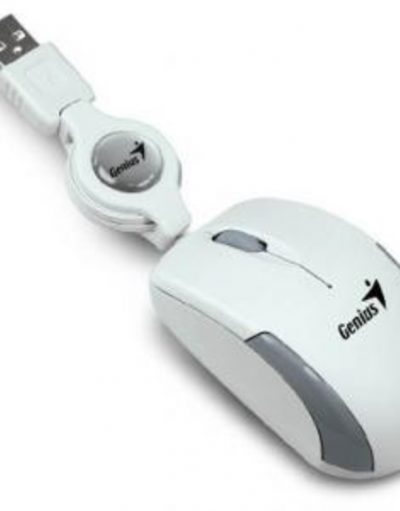 Мишка GENIUS Micro Traveler NB 1200 dpi самоприбиращ се кабел USB White - 31010100104