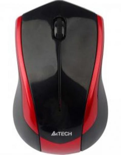 Мишка Жична V-Track PADLESS мишка N-400-2, черна с червено ,3бут; USB, - A4-MOUSE-N-400-2