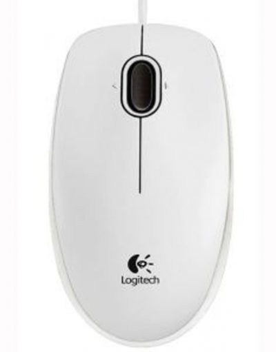 Оптична мишка Logitech optical mouse B100 USB, 3 but, Бяла - LOGITECH-MOUSE-B100W