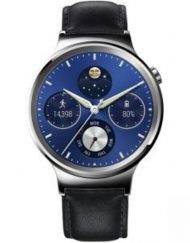 Смарт часовник Huawei Watch W1 Stainless Steel, Кожа, Черен, 090198