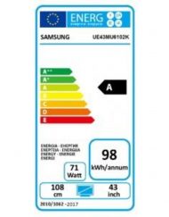 Телевизор Samsung 43 инча, 3840 х 20160, 1300 Hz, Черен, UE43MU6102KXXH_920-007145