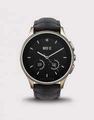 Vector Luna Smartwatch Champagne Gold with Black Croco Strap - луксозен Bluetooth тъч часовник за iOS и Android смартфони (черна кожена каишка)