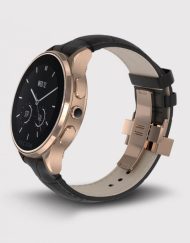 Vector Luna Smartwatch Rose Gold with Black Croco Strap  - луксозен Bluetooth тъч часовник за iOS и Android смартфони (черна кожена каишка)
