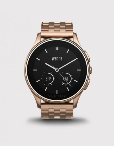 Vector Luna Smartwatch Rose Gold with Rose Gold Bracelet - луксозен Bluetooth тъч часовник за iOS и Android смартфони (розова стоманена верижка)