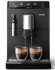 Автоматична еспресо машина Saeco series 3000 Black, регулируема мелачка, Philips HD8827/09