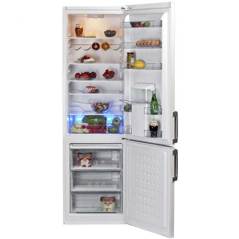 Хладилник с фризер Beko DBK 386 WDR+, 325 л, Клас A+, H 201 см, Диспенсър за вода, Бял