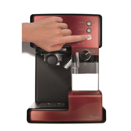 Еспресо машина Breville Prima Latte VCF046X-01, Функция разпенване на млякото, Функция Cappuccino, Самопочистване, 15 бара, 1.5 л, Съд за мляко 0.3 л, Тъмночервена