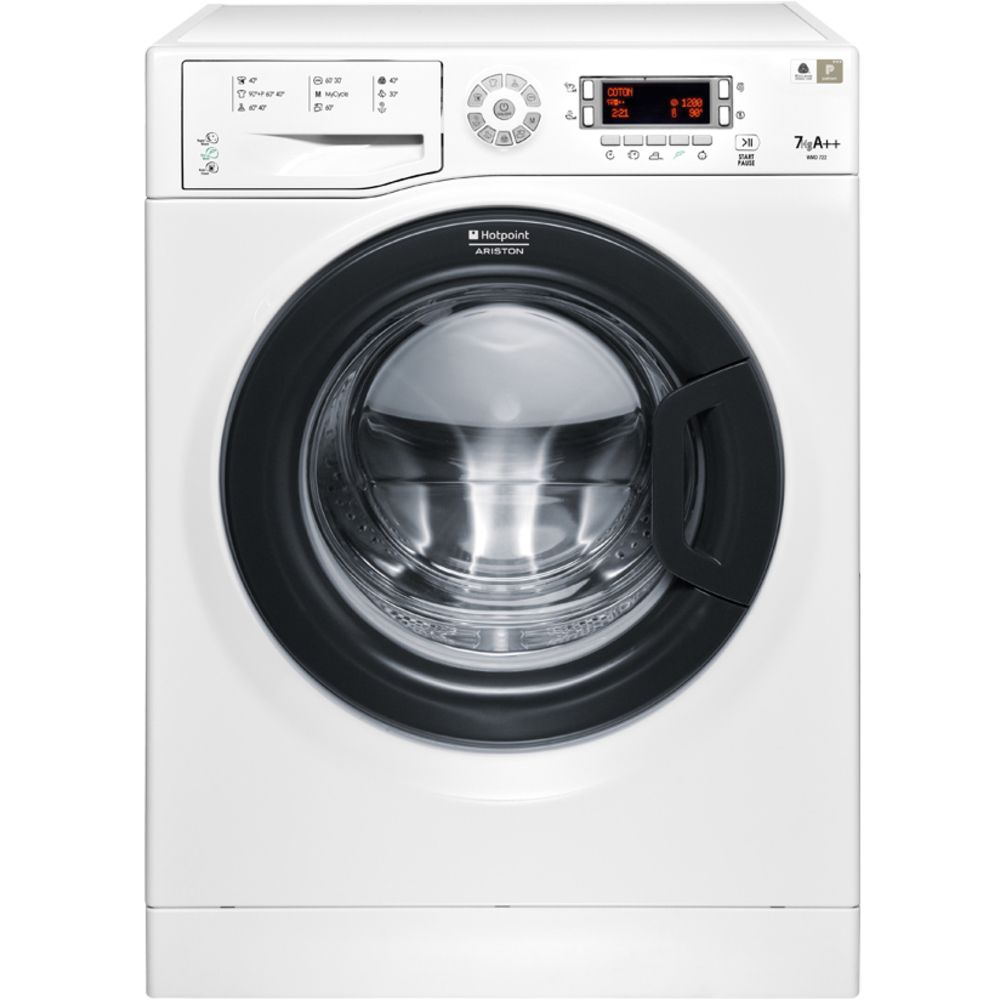 Пералня Hotpoint-Ariston WMD 722B, 1200 об/мин, 7 кг, Клас A++, LCD дисплей, Бяла