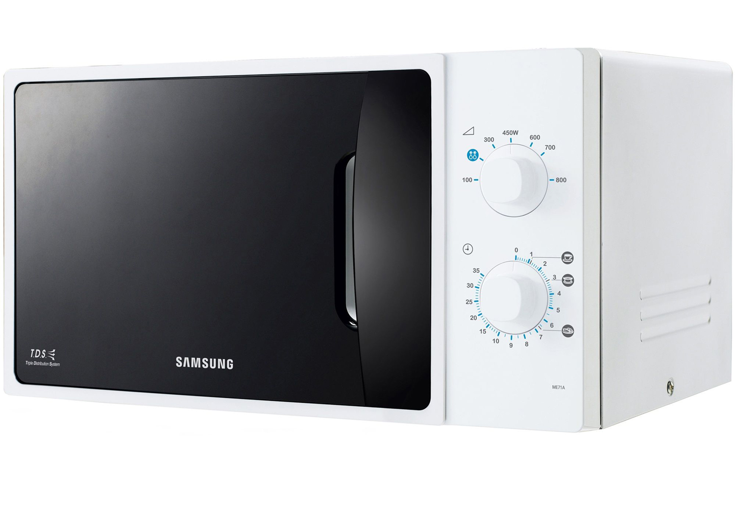 Микровълнова фурна Samsung ME71A, 20 л, 800 W, Механична, Бяла