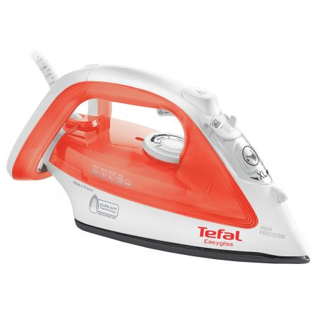 Ютия Tefal Easygliss FV3912E0, 2200W, 35g/min, 110g/min, Плоча Durilium, Бяла/Червена