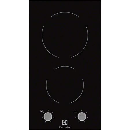 Плот за вграждане Domino Electrolux EHF3920BOK, Витокерамика, 2 Нагревателни зони, 30 см, Черно стъкло