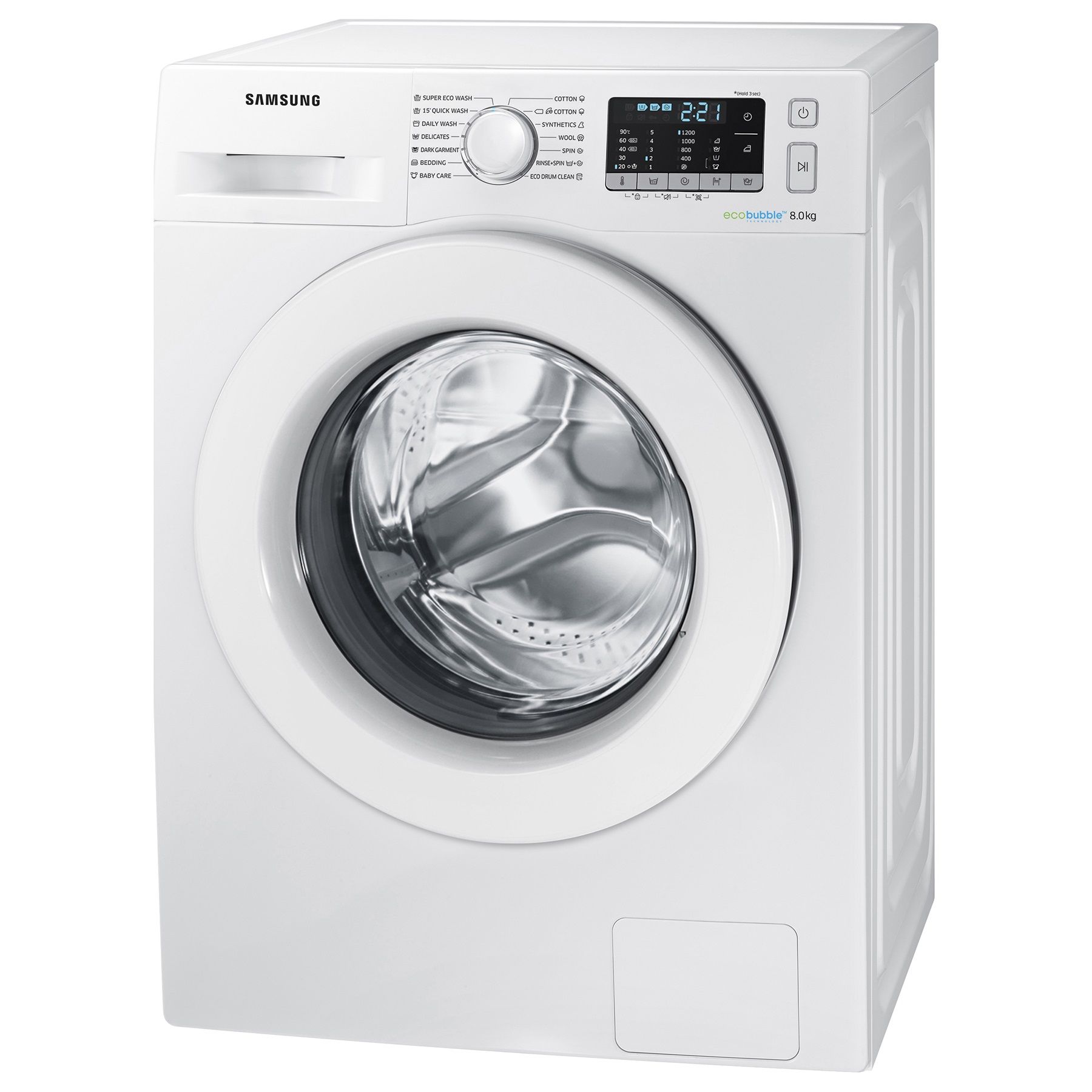 Пералня Samsung WW80J5345MW/LE, EcoBubble, 8 кг, 1200 об/мин, Клас A+++, 60 см, Бяла