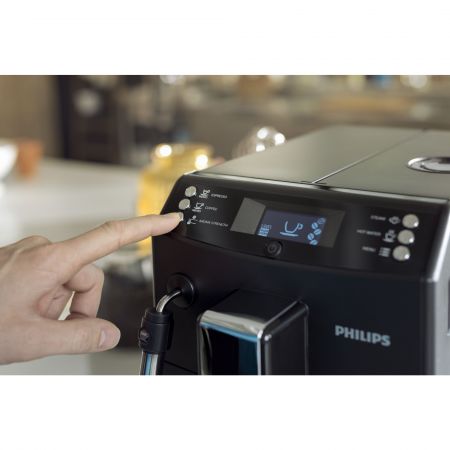 Еспресо супер-автомат Philips EP3510/00, Система AquaClean, Система за пяна, 5 настройки на интензитет, Опция за смляно кафе, 3 напитки, Черен