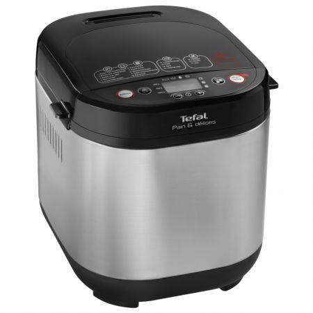 Хлебопекарна Tefal Pain & Délices PF240, 700 W, 1000 гр, 20 програми, Черна/Сребриста