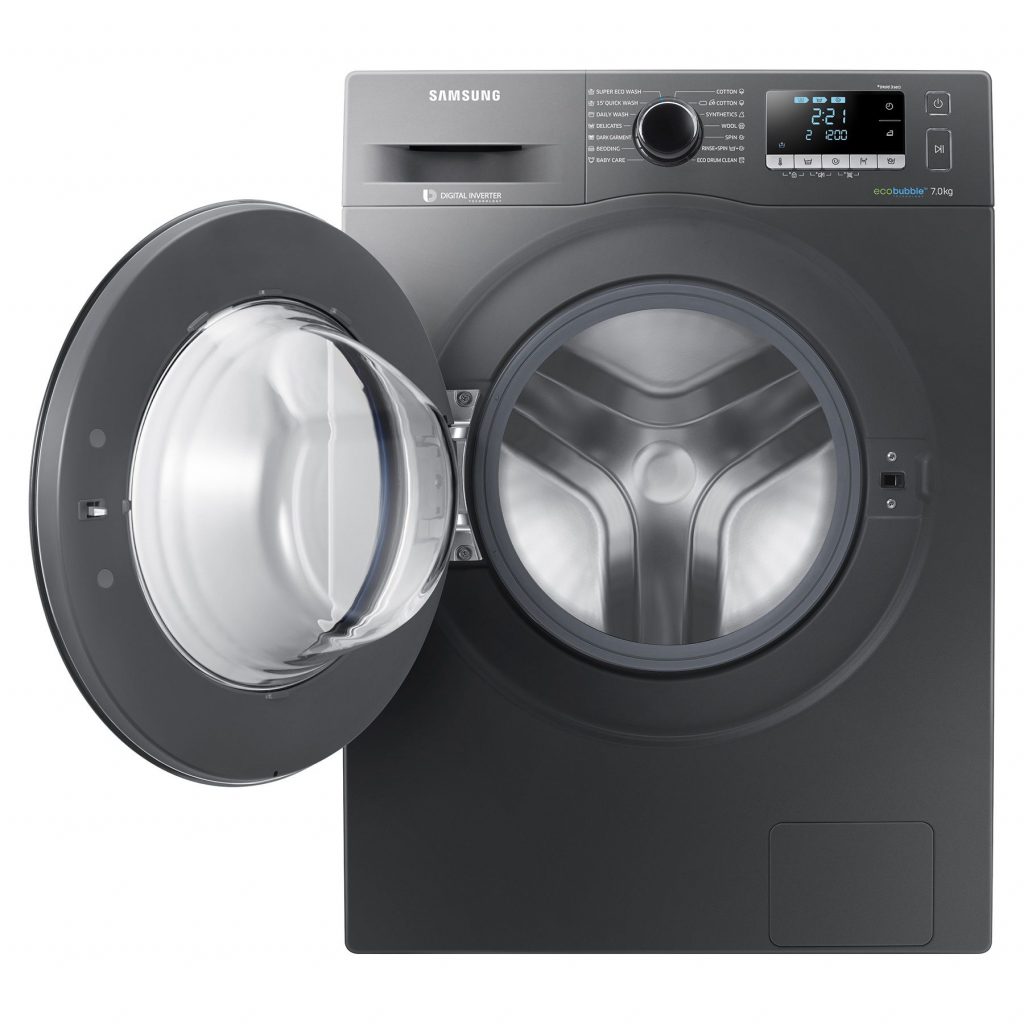 Пералня Samsung WW70J5246FX/LE, EcoBubble, Инверторен мотор, 7 кг, 1200 об/мин, Клас A+++, 60 см, Инокс