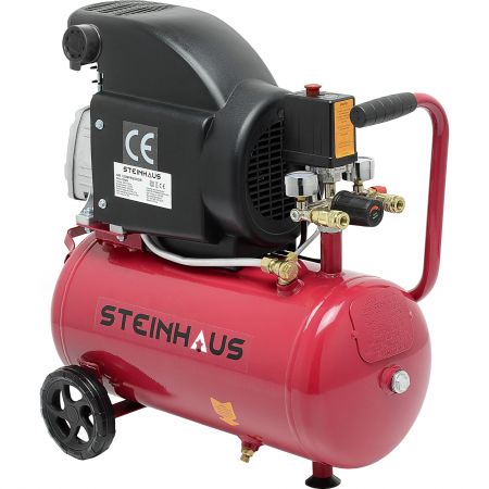 Въздушен компресор Steinhaus PRO-COM24, 24л, 1500W, 2CP, 8 бара, 206 л/мин