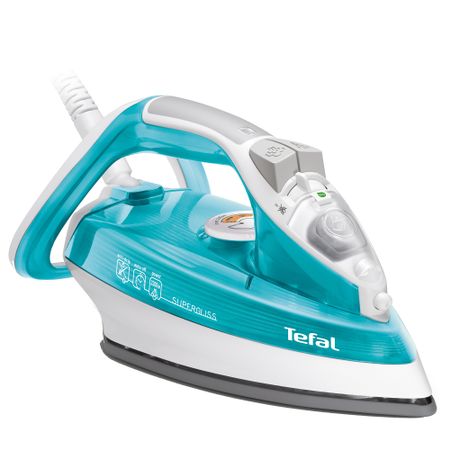 Ютия Tefal Ultragliss FV4493, Плоча Ultragliss Diffusion, 2300 W, 0.27 л, 120 гр/мин, Бяла/Тюркоаз