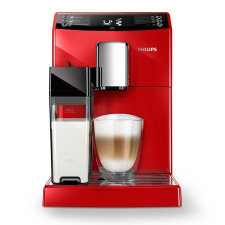 Еспресо машина Philips EP3363/10, Супер автоматична, Филтърна система AquaClean, Интегрирана кана за мляко, 5 настройки на интензитет, Опция за меко кафе, 6 напитки, Червена